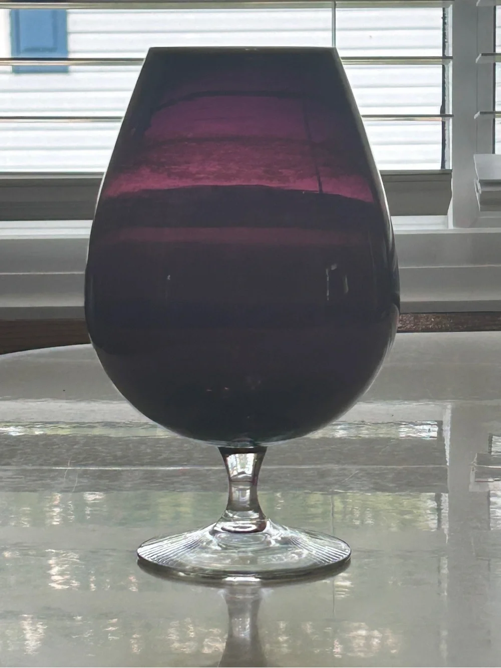 Vtg Empoli Brandy Snifter 9” Vase Amethyst Dark Purple Italian Art Glass